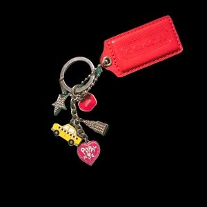 Coach Red and Yellow Bag Charm with Playful Charms